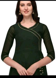 Beautiful Green Gown With Dupatta