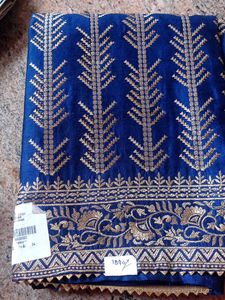 Elegant Blue &amp; Gold Embroidered Salwar Kameez
