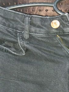 H&amp;M Black Ripped Bootcut Jeans