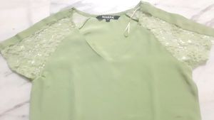 Lime Green Lace Tunic Top