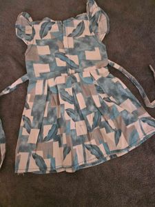 Blue White Frock Bany Girl 3-6M