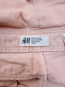 H&amp;M Cotton Dungaree Shorts-Apricot
