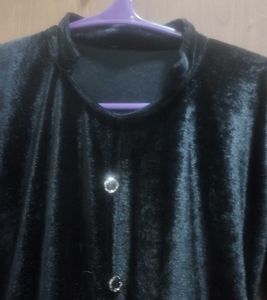 Elegant Black Velvet Kurta