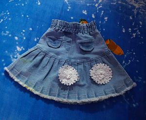 Denim Flower Skirt