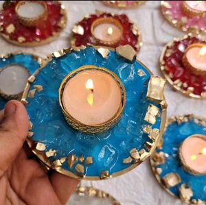 Resin Crystal Tealight Candle Holder