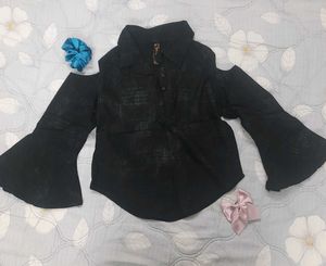 Cold Shoulder Bell Sleeve Top