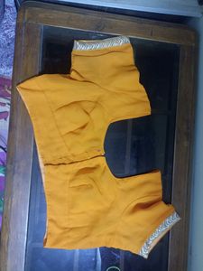 Orange Designer Saree- Blouse
