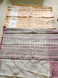Combo Printed Cotton Saree Set Sell😍😍