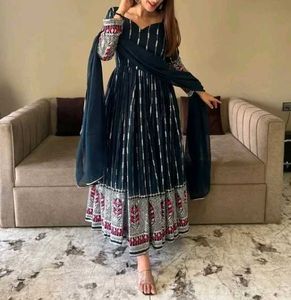 Embroidered Beautiful Stunning Anarkali Set