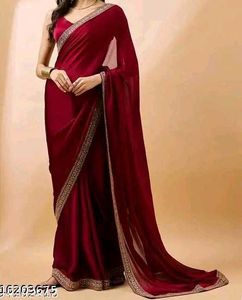❤Karvachauth special Maroon Saree