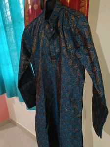 Blue And Gold Kurta