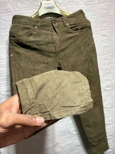 Zara Man Olive Green Corduroy Pants