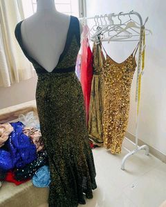 Emerald Sequins Gown By Badgley Mischka