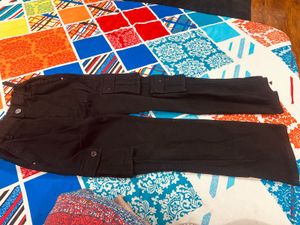 Kids Black Cargo Pants
