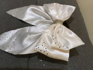 White Sequin Hair Bow