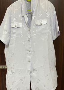 Pretty White Shirt / kurta Style Top For Men Women