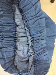 Blue Tie-Waist Mini Skirt