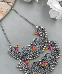 Ethnic Silver Necklace Set