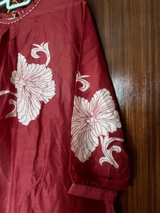 Red Floral Kurta