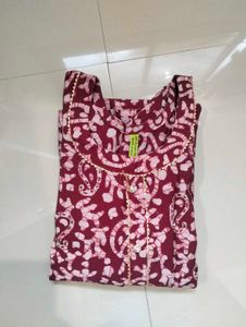 Reddish Maroon Straight Kurti