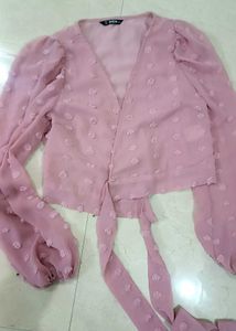Pink Wrap Top ( Shein )