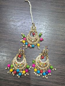 Ethnic Inspired Pearl Necklace &amp; Earring Set