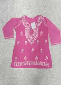 Pink Embroidered Kurta
