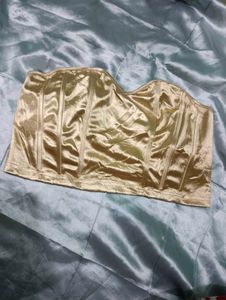 Gold Satin Shein Corset Top