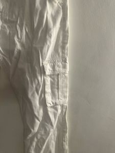Newme White Denim Cargo Pants