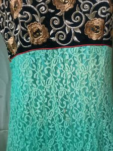 Size 38 Bust. Velvet Embroidery Long Frock