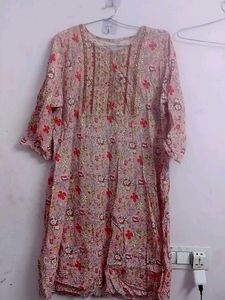 Floral Print Kurti with Embellishments,wore once
