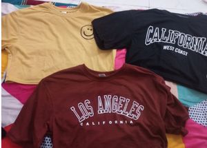 Pack Of 3 Crop Oversized Tshirts