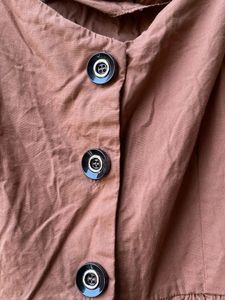 New Brown Button-Down Sundress