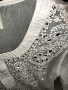 Mirror Work Chikankari Kurta
