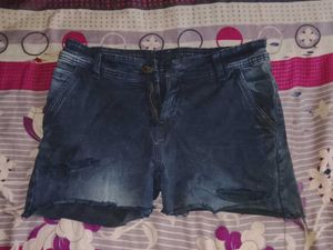 Distressed Denim Shorts