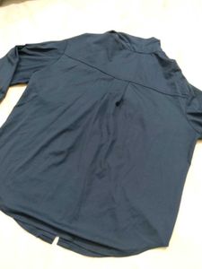 Women&#39;s Blue Button Down Shirt - XXL