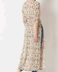 Beige Cotton Kurti!! (With Dori)