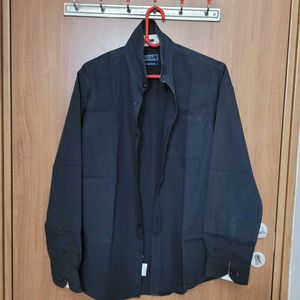Arrow Black Self Striped Shirt - Size 40