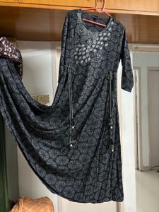 Ink Black Anarkali flare kurta gown