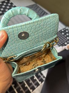 Mini Croc-Embossed Top Handle Bag