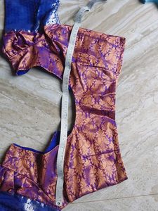 New Blue &amp; Gold Saree Blouse