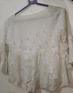 White Embroidered Top