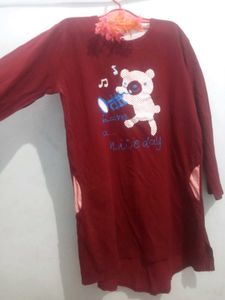 Maroon &#39;Have A Nice Day&#39; Tunic