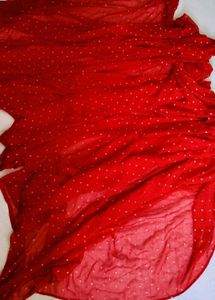 Red Polka Dot Saree