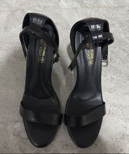 Black Ankle Strap Heels - Size 38