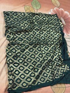 Elegant Green Fabric Blouse Piece