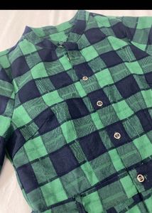 Green Plaid Midi Dress