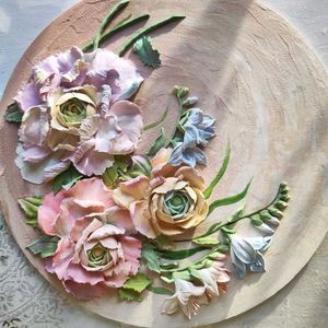 Rose Embossed Decorative Plate