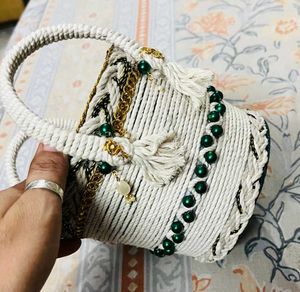 Decorated Rope Basket Only 1 Piece