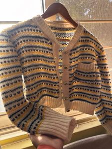 Vintage Patterned Knit Cardigan